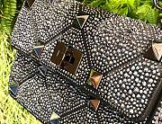 VALENTINO GARAVANI Crystal-embellished Roman stud black shoulder bag - 6