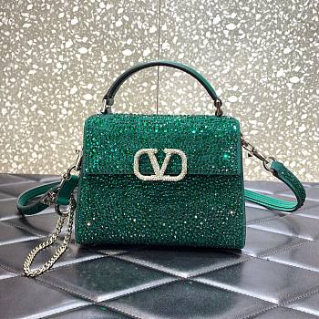 Valentino Vsling Krystal green hand bag