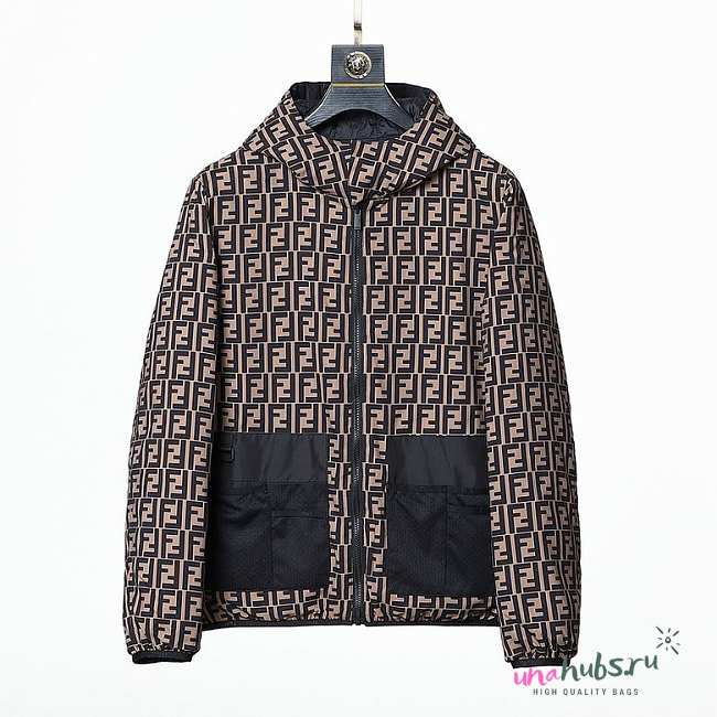 Fendi FF-motif reversible hooded jacket - 1