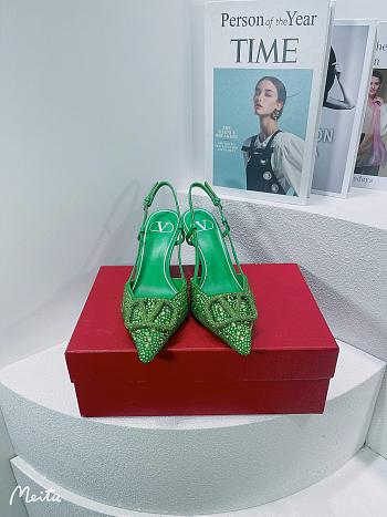 Valentino green crystal heels 7.5cm