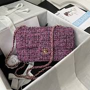 Chanel tweed classic pink flap bag 25cm - 1