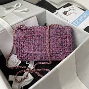 Chanel tweed classic pink flap bag 25cm - 2