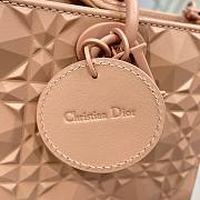 Dior lady D-joy Latte Diamond Motif Beige Bag - 3