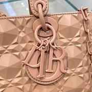 Dior lady D-joy Latte Diamond Motif Beige Bag - 6