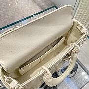 Dior lady D-joy Latte Diamond Motif White Bag - 6