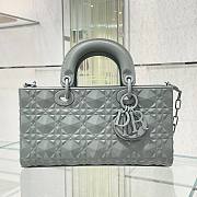 Dior lady D-joy Latte Diamond Motif Gray Bag - 2