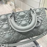 Dior lady D-joy Latte Diamond Motif Gray Bag - 3