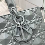 Dior lady D-joy Latte Diamond Motif Gray Bag - 5