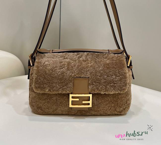 Baguette Multi Brown Sheepskin Bag - 1