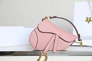 Dior Saddle Pink Leather Small 20cm Bag - 1