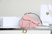 Dior Saddle Pink Leather Small 20cm Bag - 6