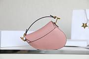 Dior Saddle Pink Leather Small 20cm Bag - 5