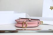 Dior Saddle Pink Leather Small 20cm Bag - 4