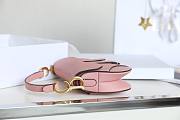 Dior Saddle Pink Leather Small 20cm Bag - 3