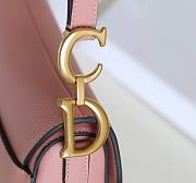 Dior Saddle Pink Leather Small 20cm Bag - 2