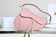 Dior Saddle Pink Leather Small 26cm Bag - 1