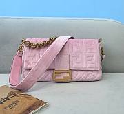 Fendi Baguette Light Pink Velvet 26cm Bag - 1