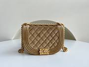 Chanel 22A Small Boy Messenger Velvet Bag - 1