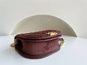 Chanel 22A Small Boy Messenger Red Velvet Bag - 6