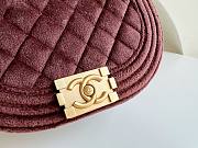 Chanel 22A Small Boy Messenger Red Velvet Bag - 2