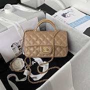 Chanel 22B Mini CF handle beige bag - 1