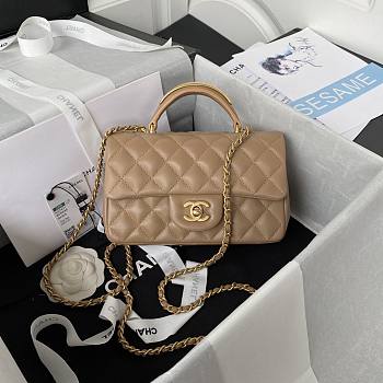 Chanel 22B Mini CF handle beige bag