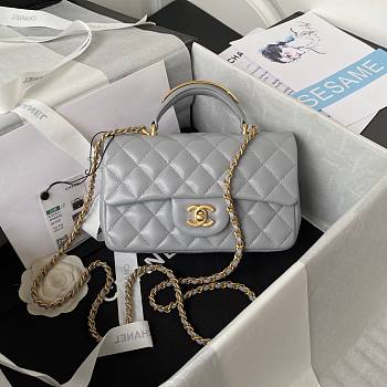 Chanel 22B Mini CF handle gray bag