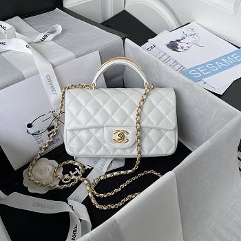 Chanel 22B Mini CF handle white bag