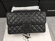 Chanel caviar all black medium size 25 flap bag  - 1