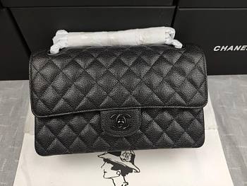 Chanel caviar all black medium size 25 flap bag 