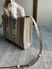 Chloe Small Woody Gray tote bag with strap - 4