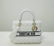 Dior medium Lady D-Lite White Shearling Bag - 1