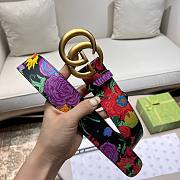 Gucci flower pattern belt 3cm - 2