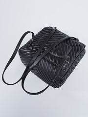 Chanel Chevron Lambskin Black Silver Hardware Large Backpack - 4