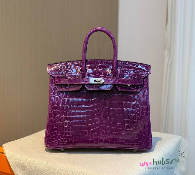 Hermes birkin purple crocodile 25cm - 1