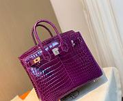 Hermes birkin purple crocodile 25cm - 3