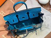 Hermes birkin blue crocodile 25cm - 3