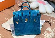 Hermes birkin blue crocodile 25cm - 2