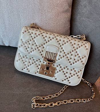 Dior Lucky Addict white chain bag