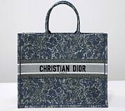 Dior Book Tote Embroidery Denim Effect 41cm Bag - 1