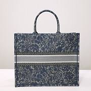 Dior Book Tote Embroidery Denim Effect 41cm Bag - 3