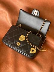 Chanel heart chain black lambskin bag - 6