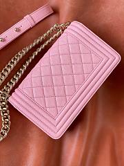 Chanel leboy pink lambskin leather gold hardware bag - 2