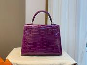 Hermes Kelly crocodile purple leather 25 bag - 6