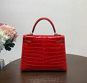 Hermes Kelly crocodile red leather 25 bag - 3