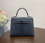 Hermes Kelly crocodile gray leather 25 bag - 1