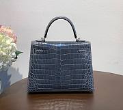 Hermes Kelly crocodile gray leather 25 bag - 5