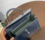 Hermes Kelly crocodile gray leather 25 bag - 2