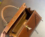 Hermes Kelly crocodile brown leather 25 bag - 4