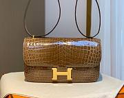 Hermes Shiny Crocodile Constance Brown Bag - 1